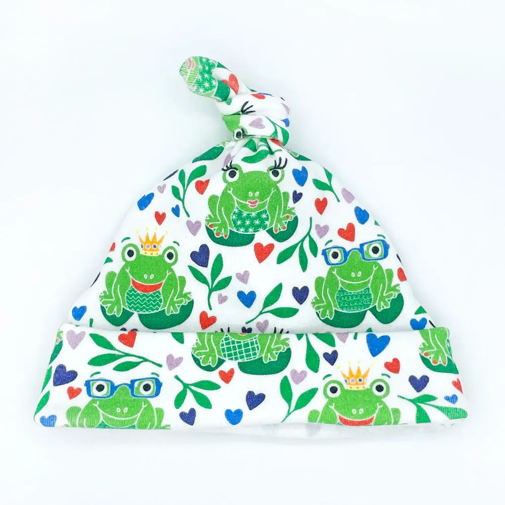 Happy Hoppers Frog Baby Hat (0-3M) - Organic Cotton