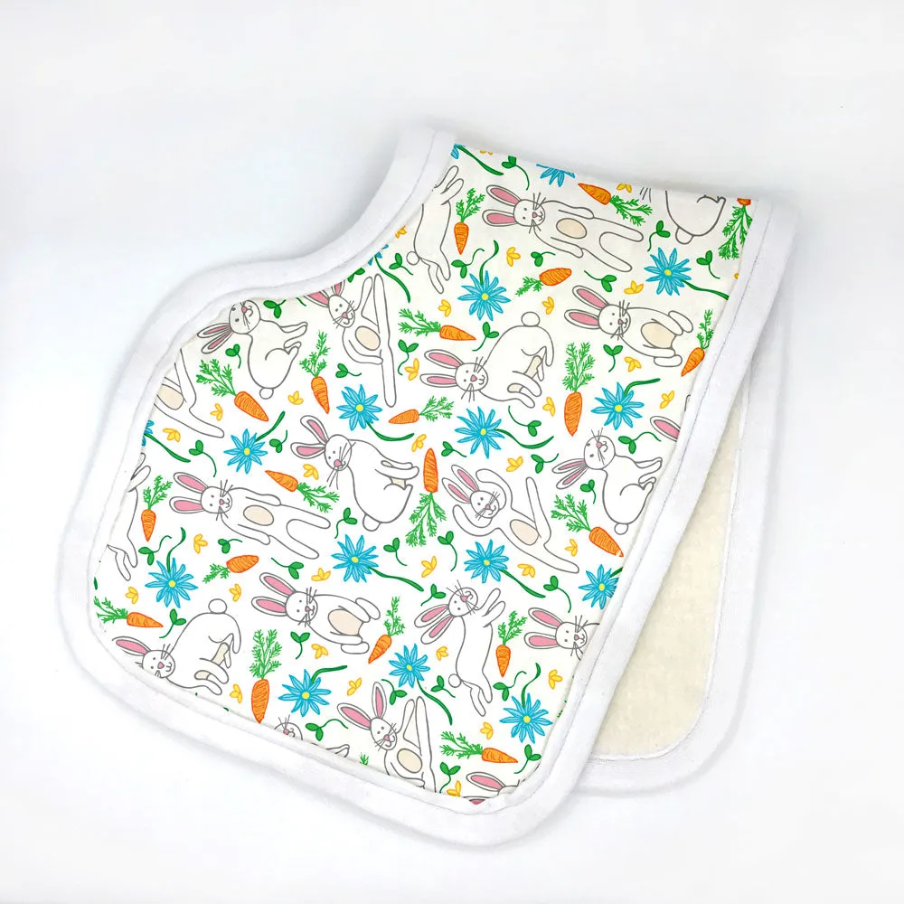 Hippity Hop Bunny Rabbit Print Burp Cloth - Organic Cotton