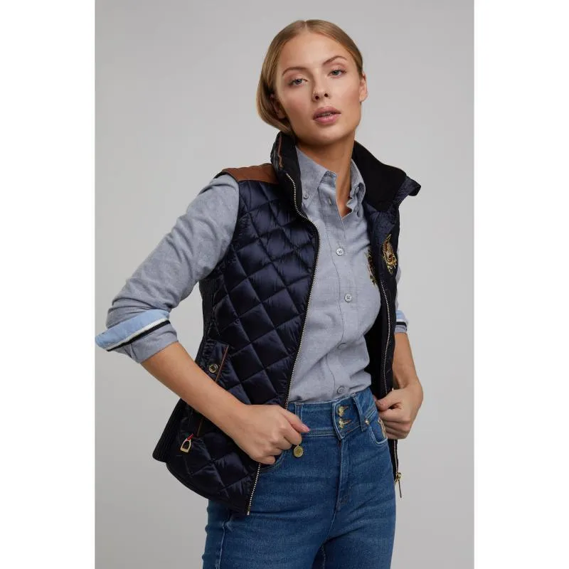 Holland Cooper Diamond Quilt Classic Ladies Gilet - Ink Navy