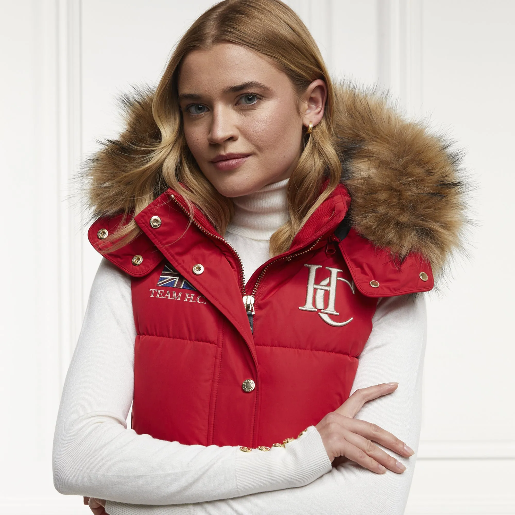 Holland Cooper Team Hooded Gilet - Heritage Red