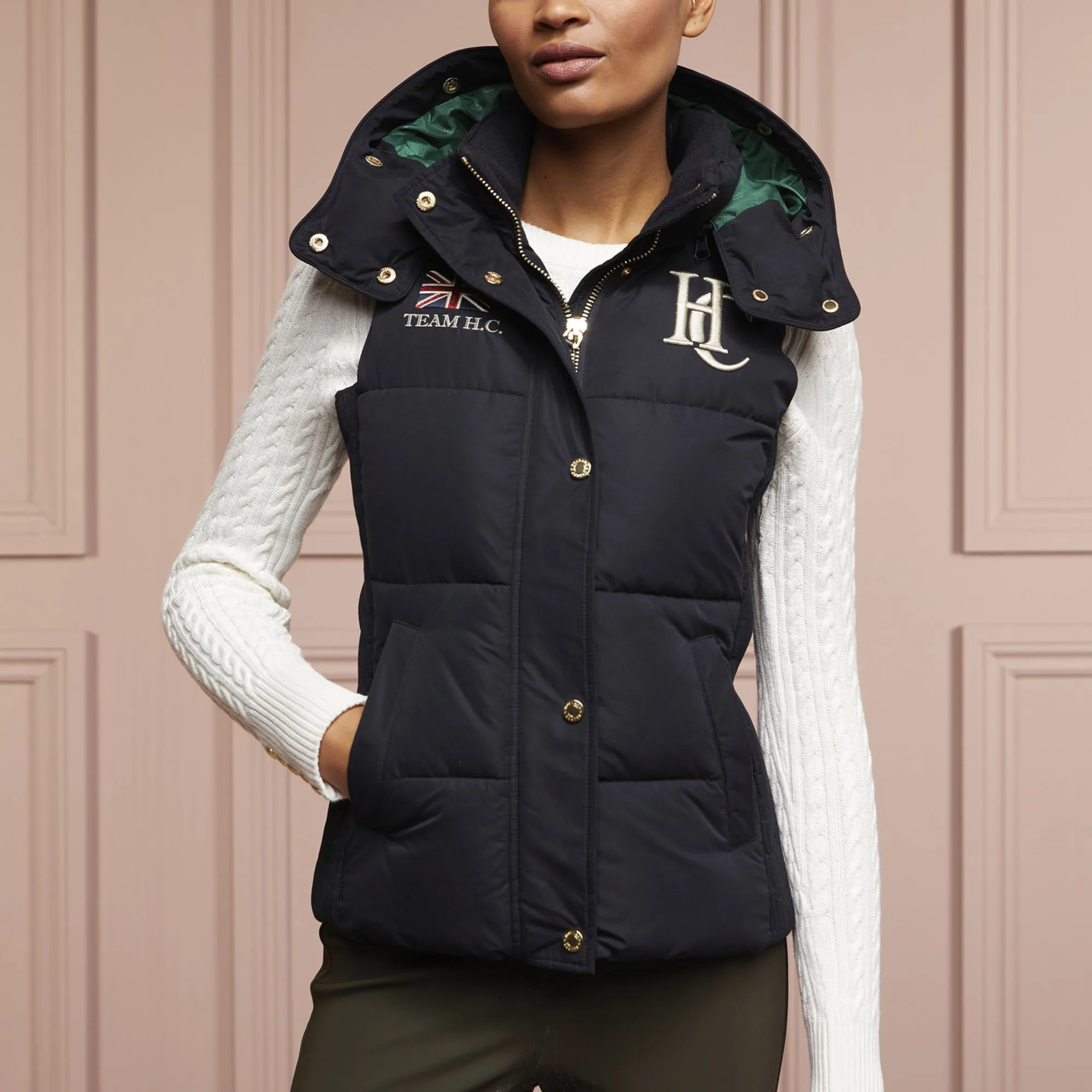 Holland Cooper Team Hooded Gilet - Ink Navy