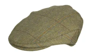 HW35 - Hunter Wool Tweed Flat Cap - WHEAT