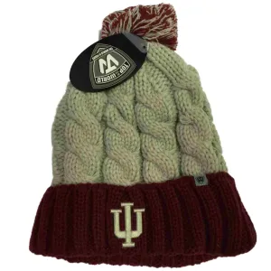 Indiana Hoosiers TOW Women Gray Red Gust Fashion Knit Cuffed Beanie Hat Cap