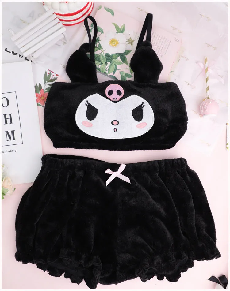 Japanese Kuromi Plush Underwear Suit