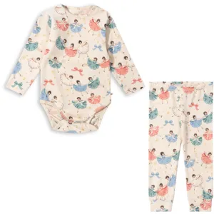 Konges Sløjd Bow Ballerina Basic Bodysuit Ls/Pants Set Gots