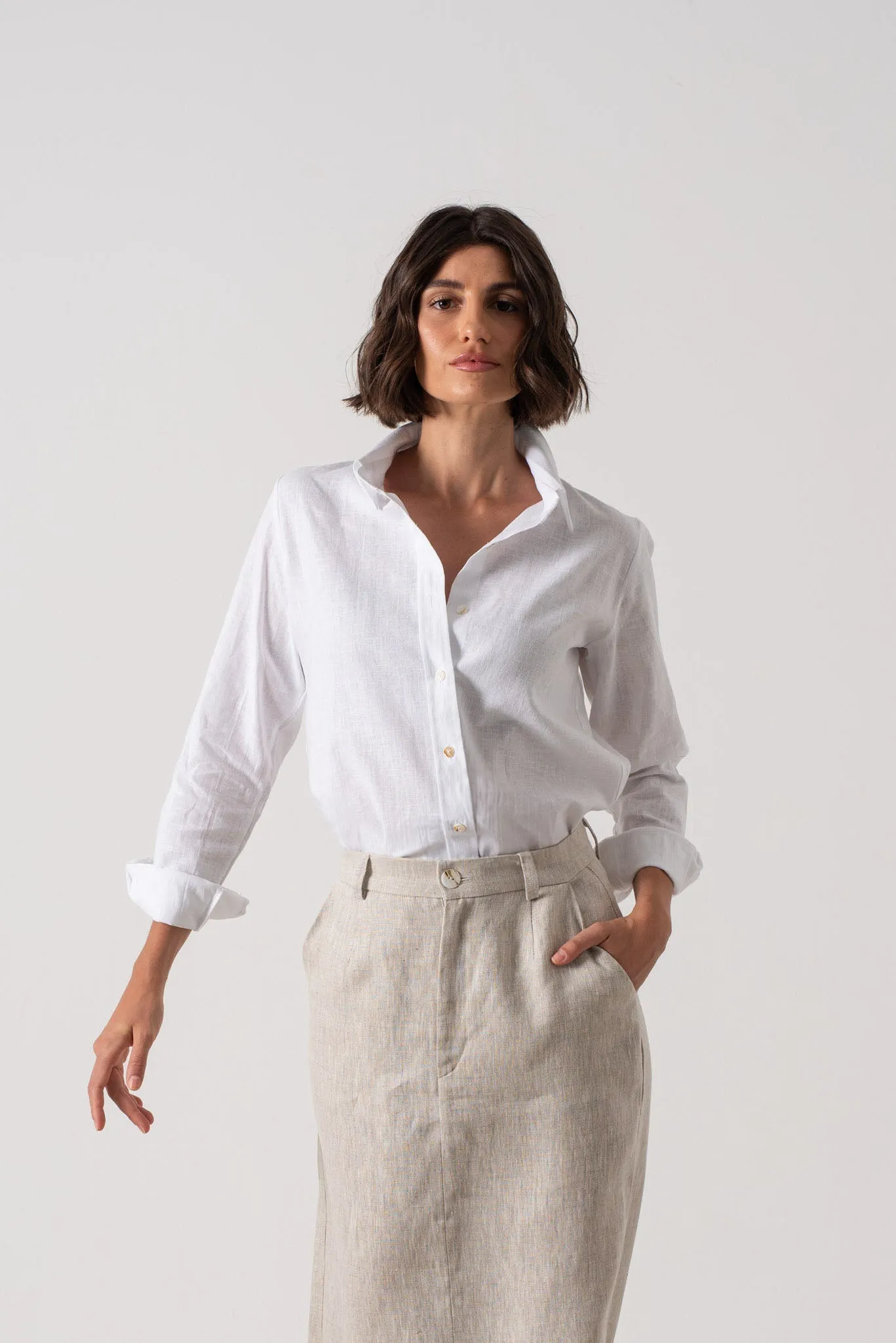 La Classica Linen Shirt White