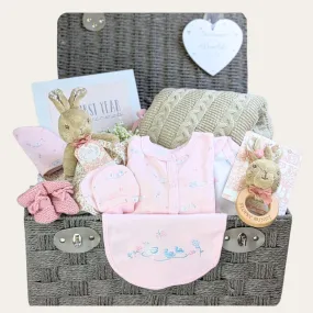 Large Baby Girl Gifts Basket Signature Flopsy Bunny