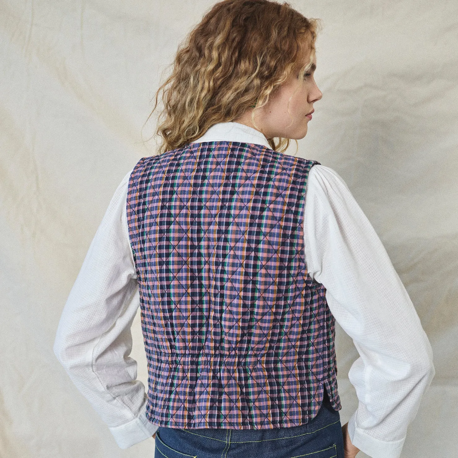 Lowie Heather Check Gilet