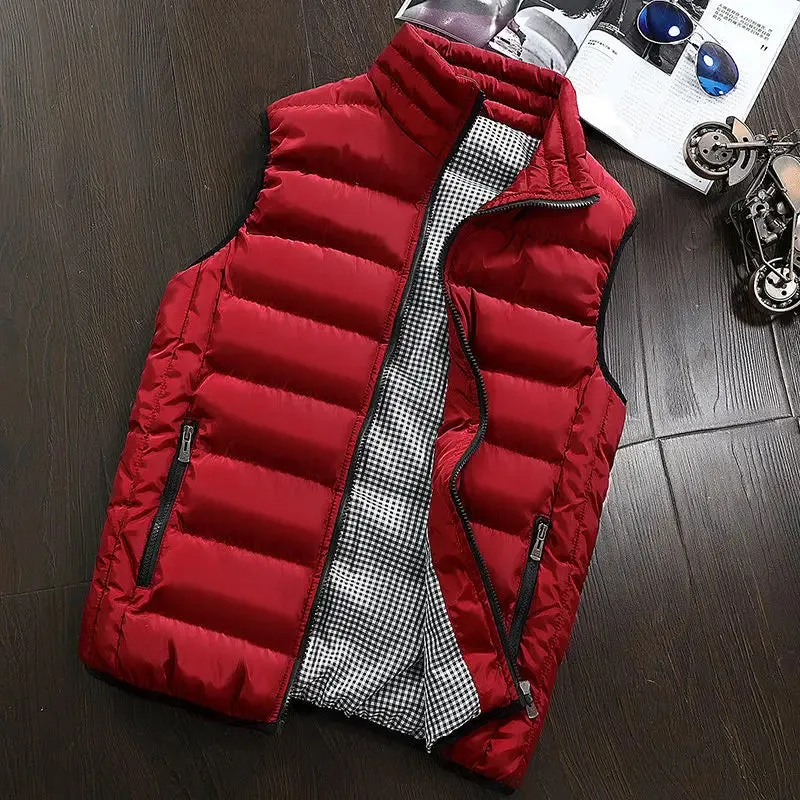 Mens Stylish Winter Warm Sleeveless Casual Vest Jacket