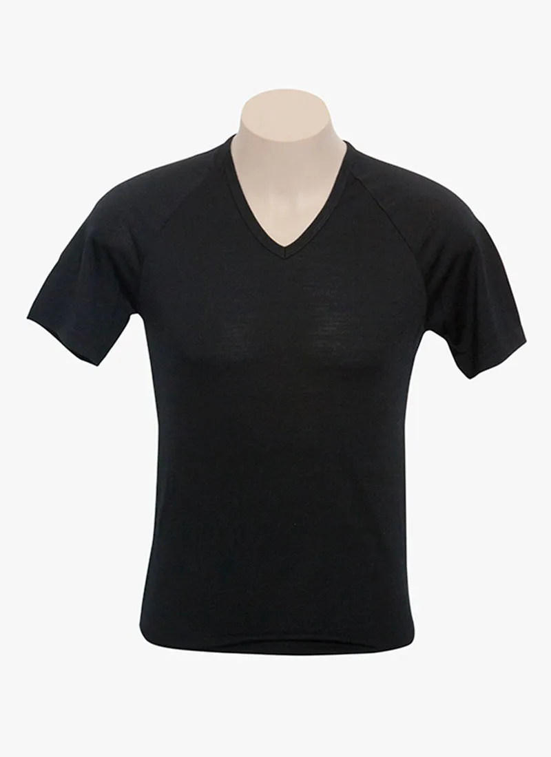 Mens Thermal Merino Short Sleeve Top - V Neck