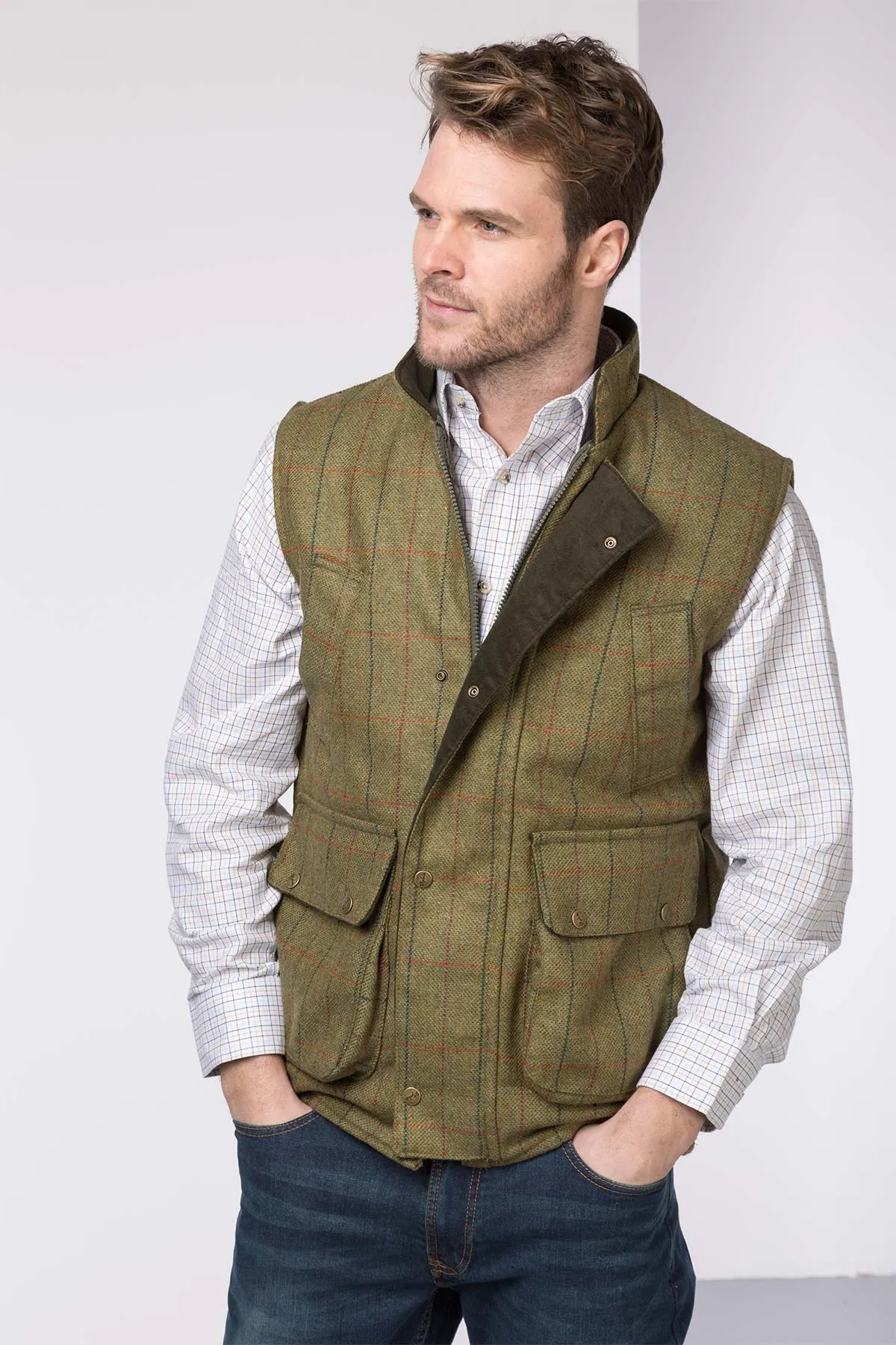 Men's Tweed Gilet - Derby Tweed