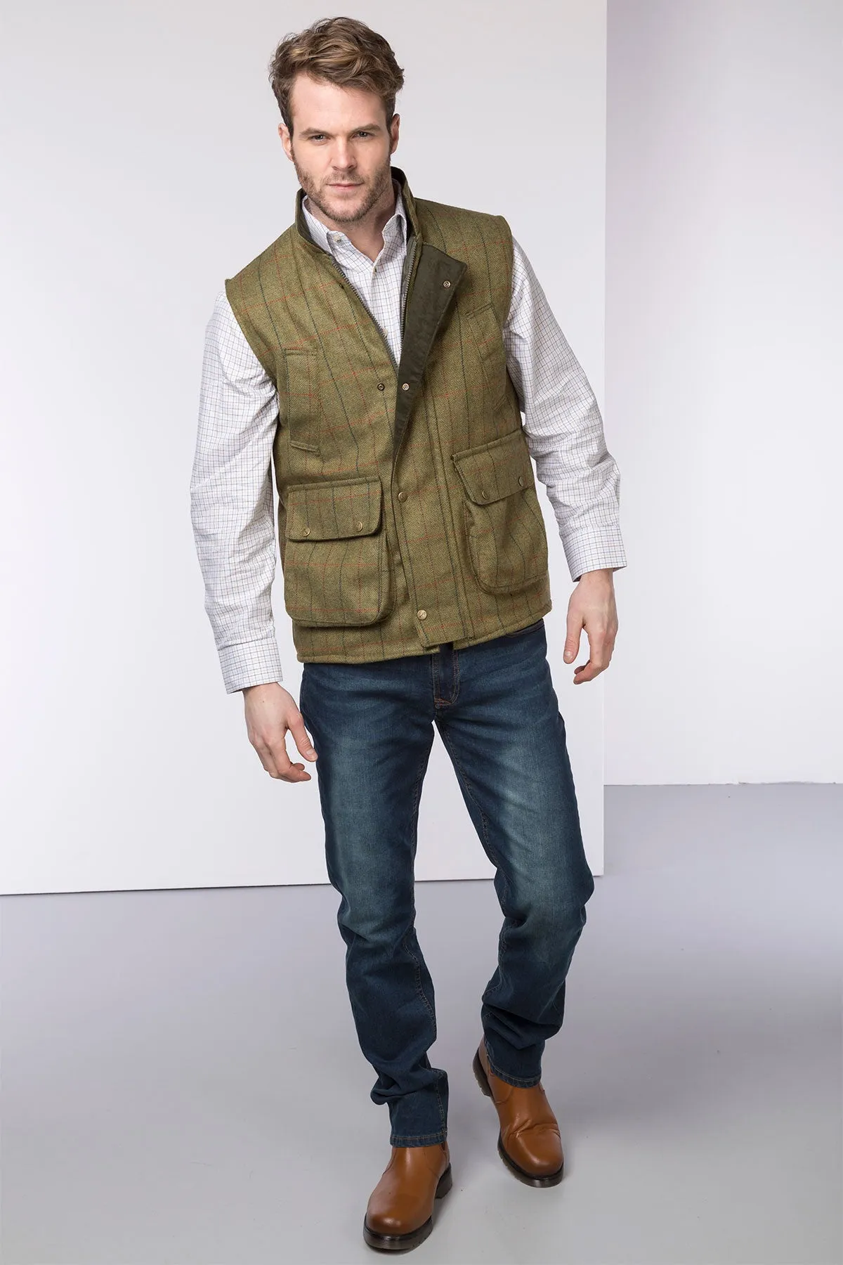 Men's Tweed Gilet - Derby Tweed