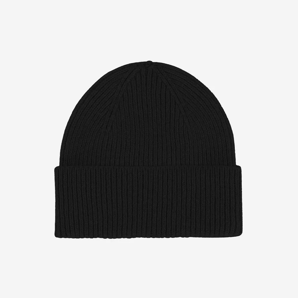 Merino Wool Beanie - Deep Black