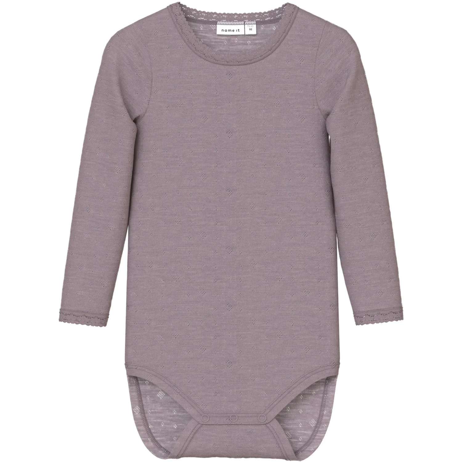 Name It Purple Dove Wang Wool Needle Bodysuit Ls Solid Noos