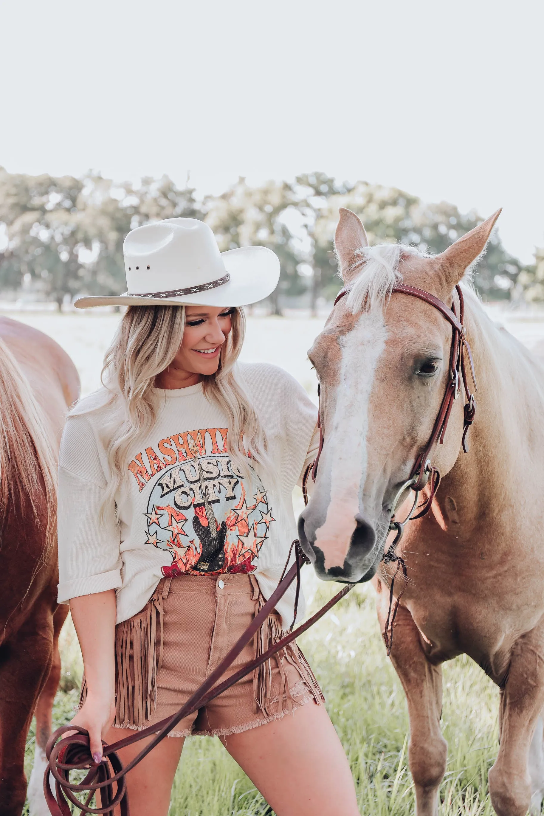 Nashville Music City Waffle Knit Top