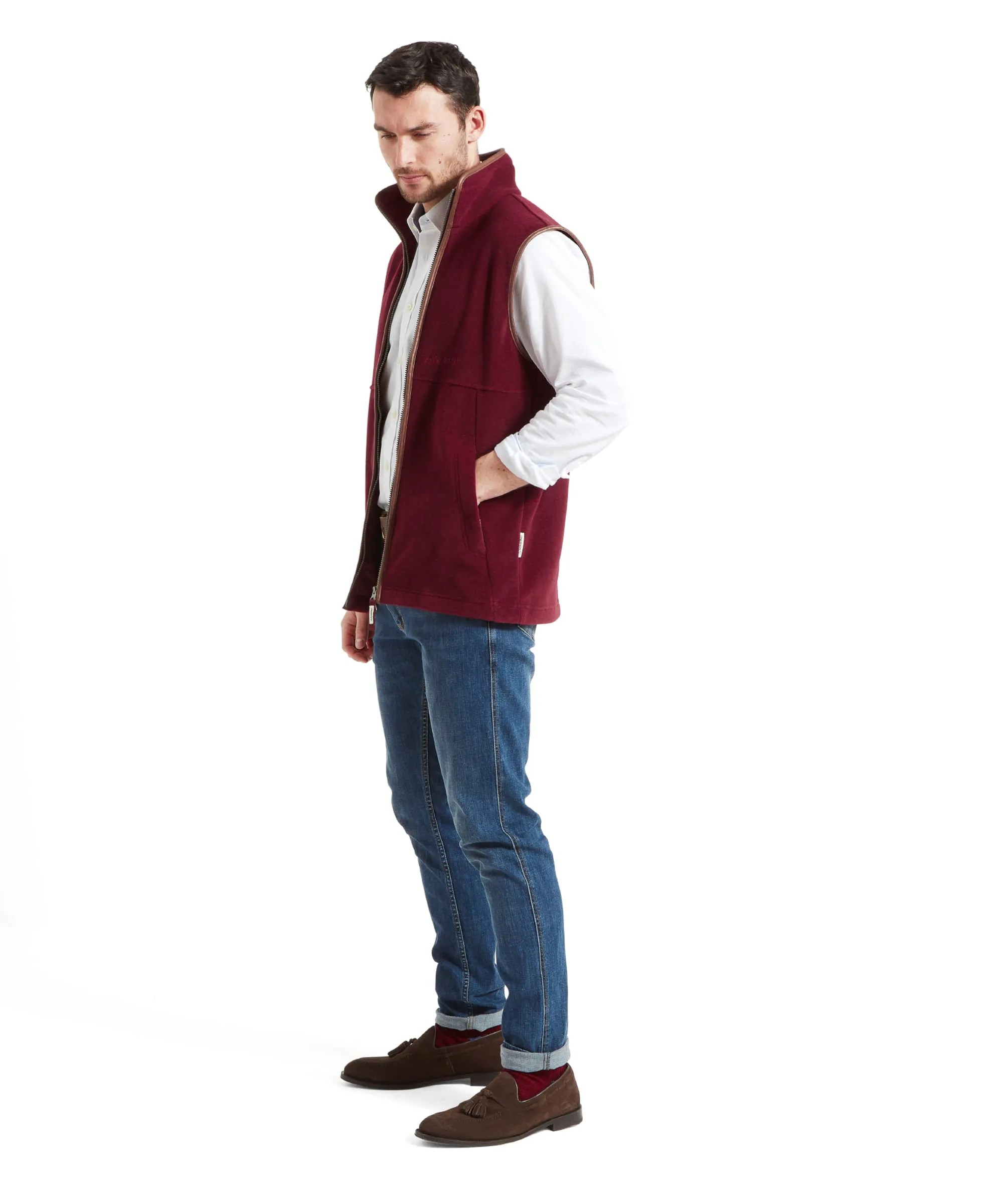 Oakham Fleece Gilet - Claret