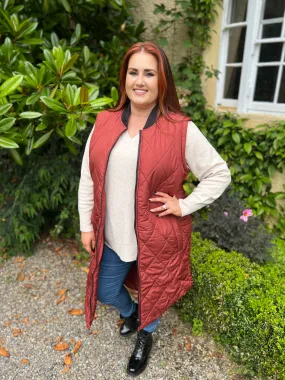 Only Carmakoma Longline Gilet in Spiced Apple