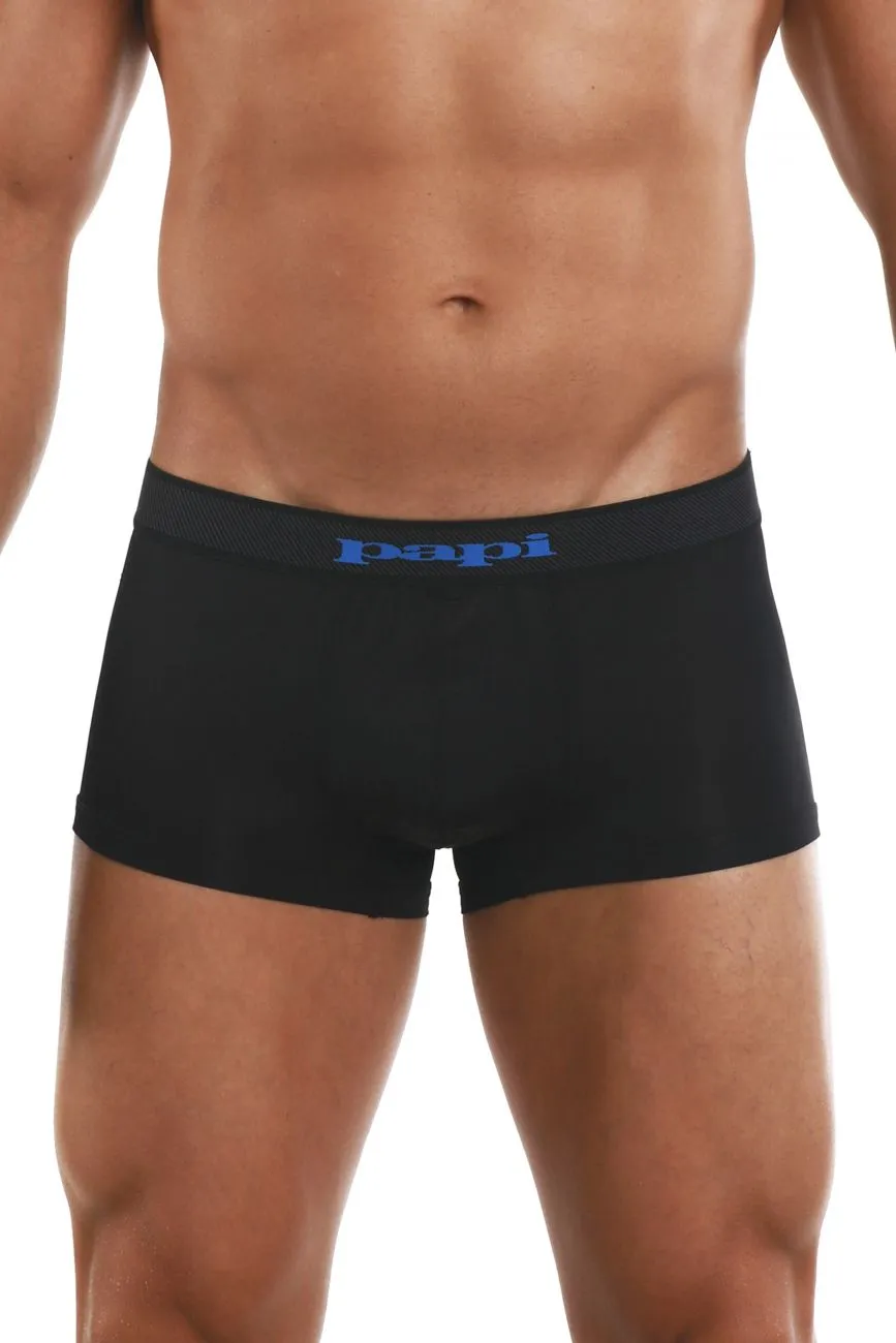 Papi 626182-968 Cool2 2PK Solid-Print Brazilian Trunks Color Black-Blue