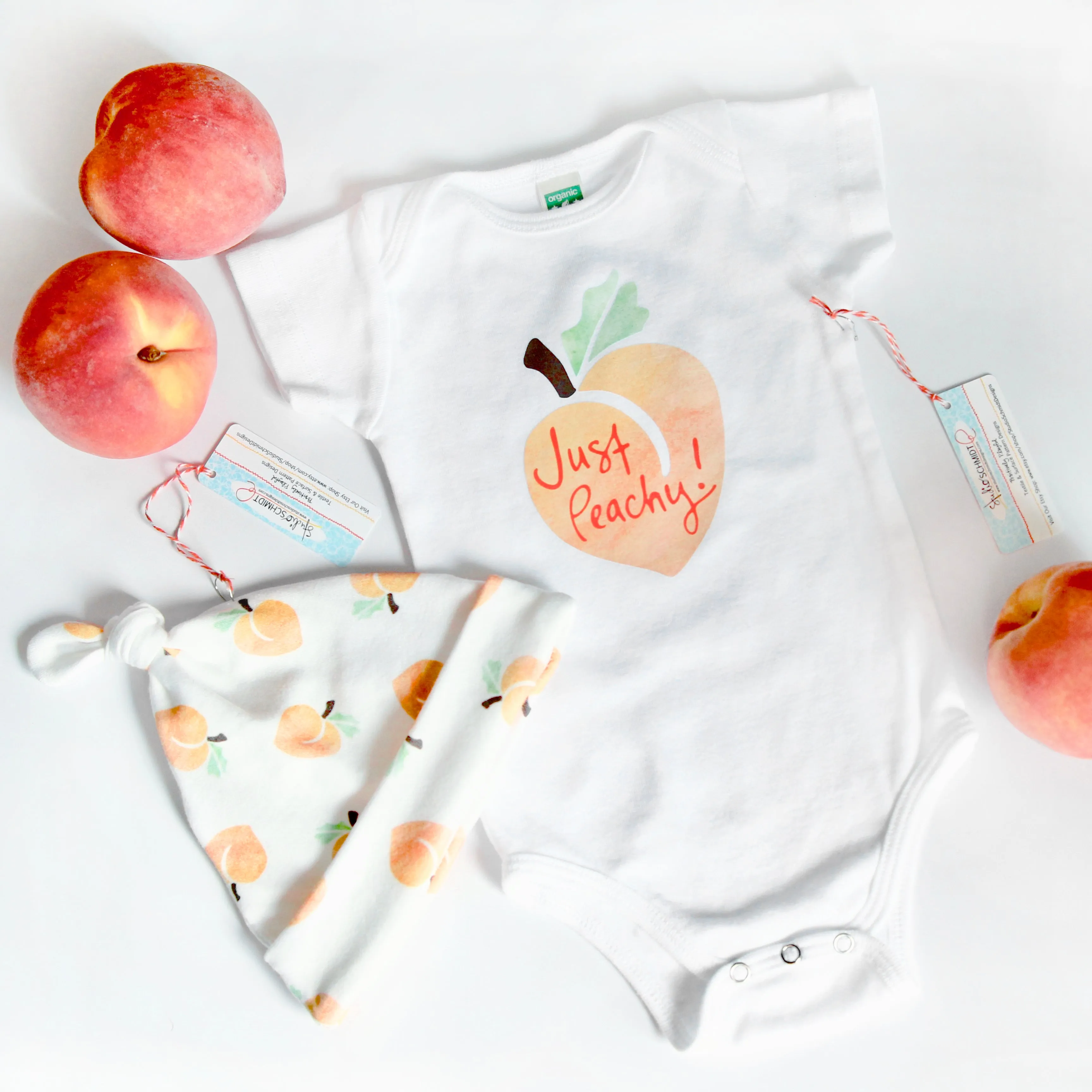 Peachy Keen Baby Hat (0-3M) - Organic Cotton