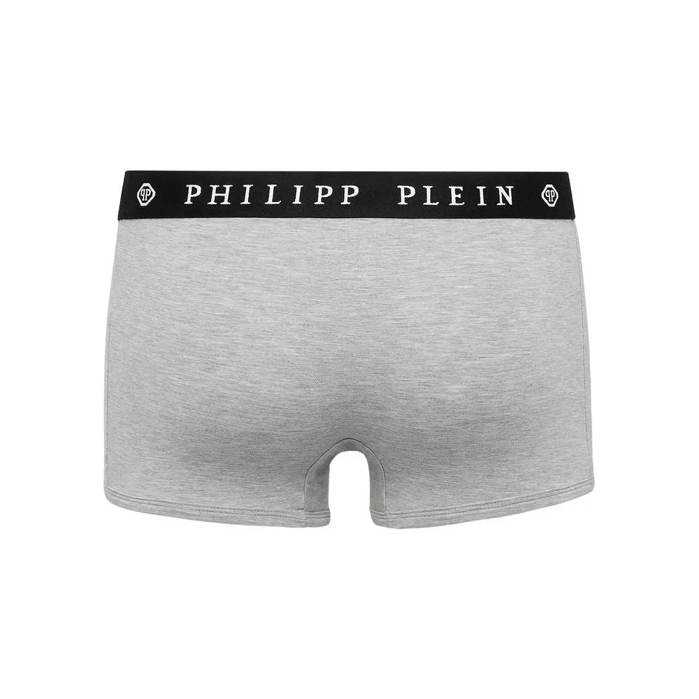 Philipp Plein Gray Cotton Men Boxer Pack