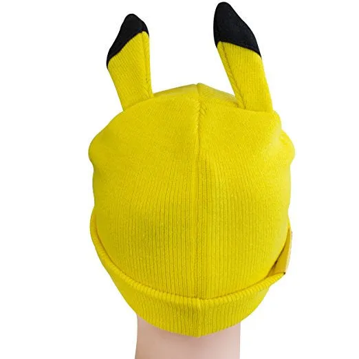 Pikachu with Ears Knit Hat and Gloves Set