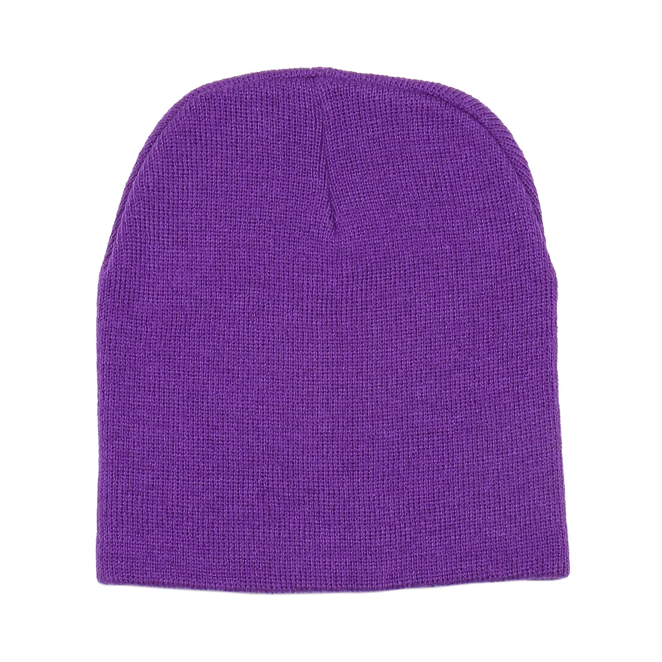 Plain 8.25" Short Knitted Beanie