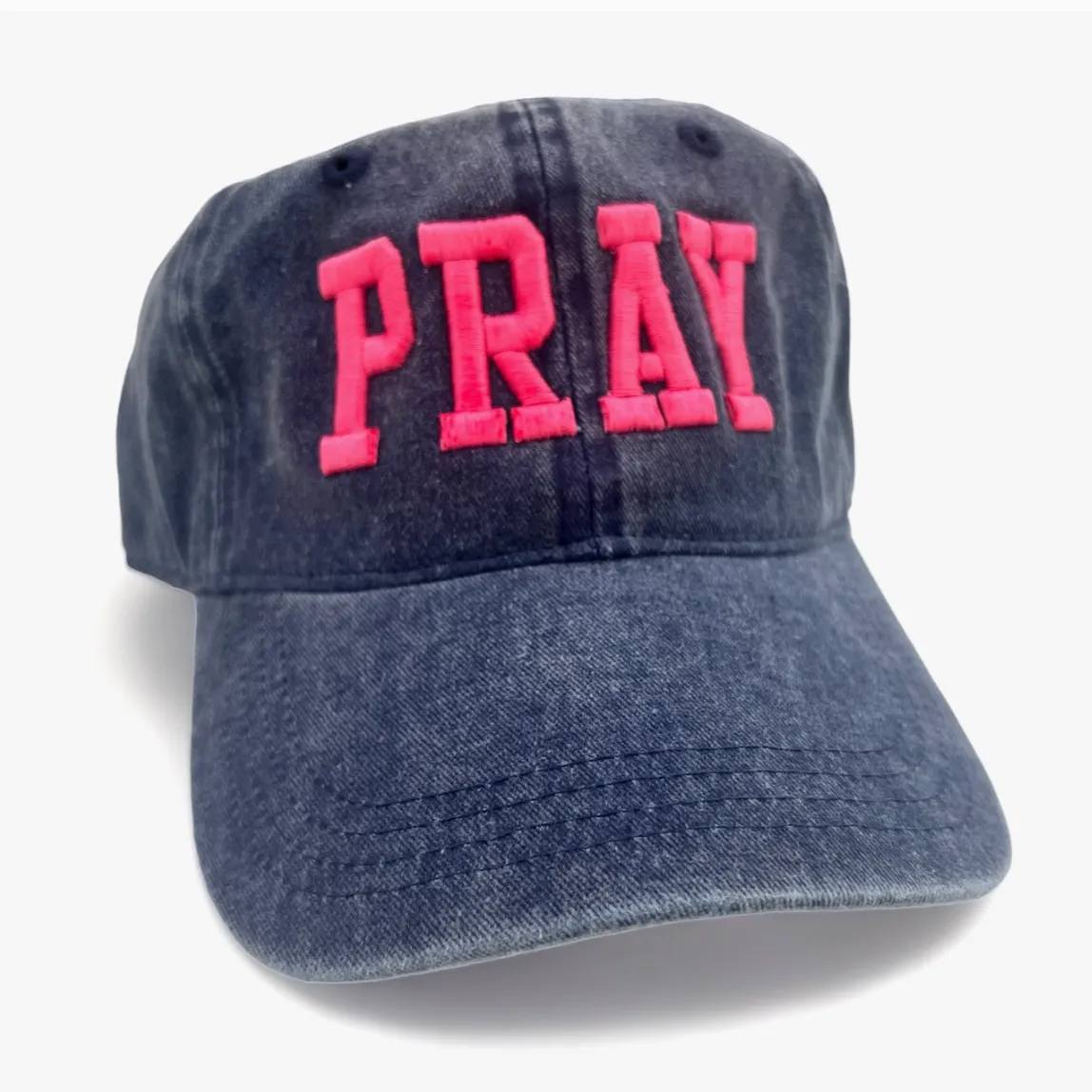 Pray Blue Denim Baseball Hat