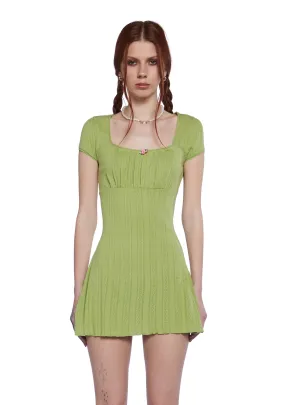 Pretty Lies Babydoll Dress - Green