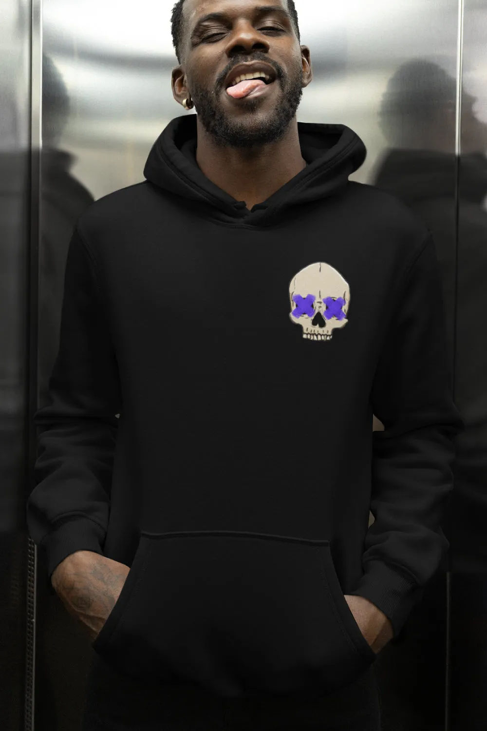 Punk Skull Premium Non Zipper Black Hoodie