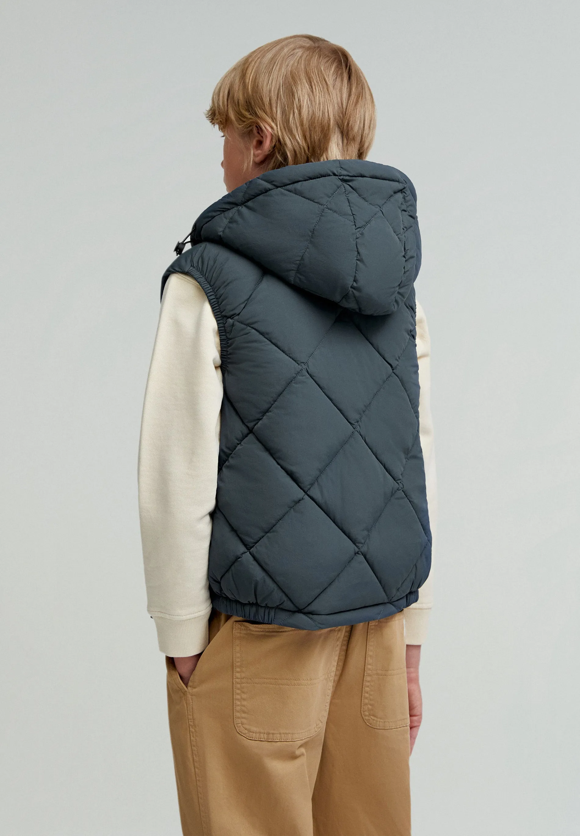 QUILTED GILET WITH HOOD