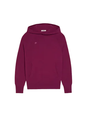 Recycled Cashmere Hoodie—plum purple