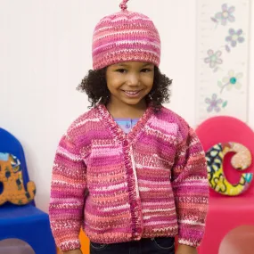 Red Heart Knit Cute Cardi & Hat