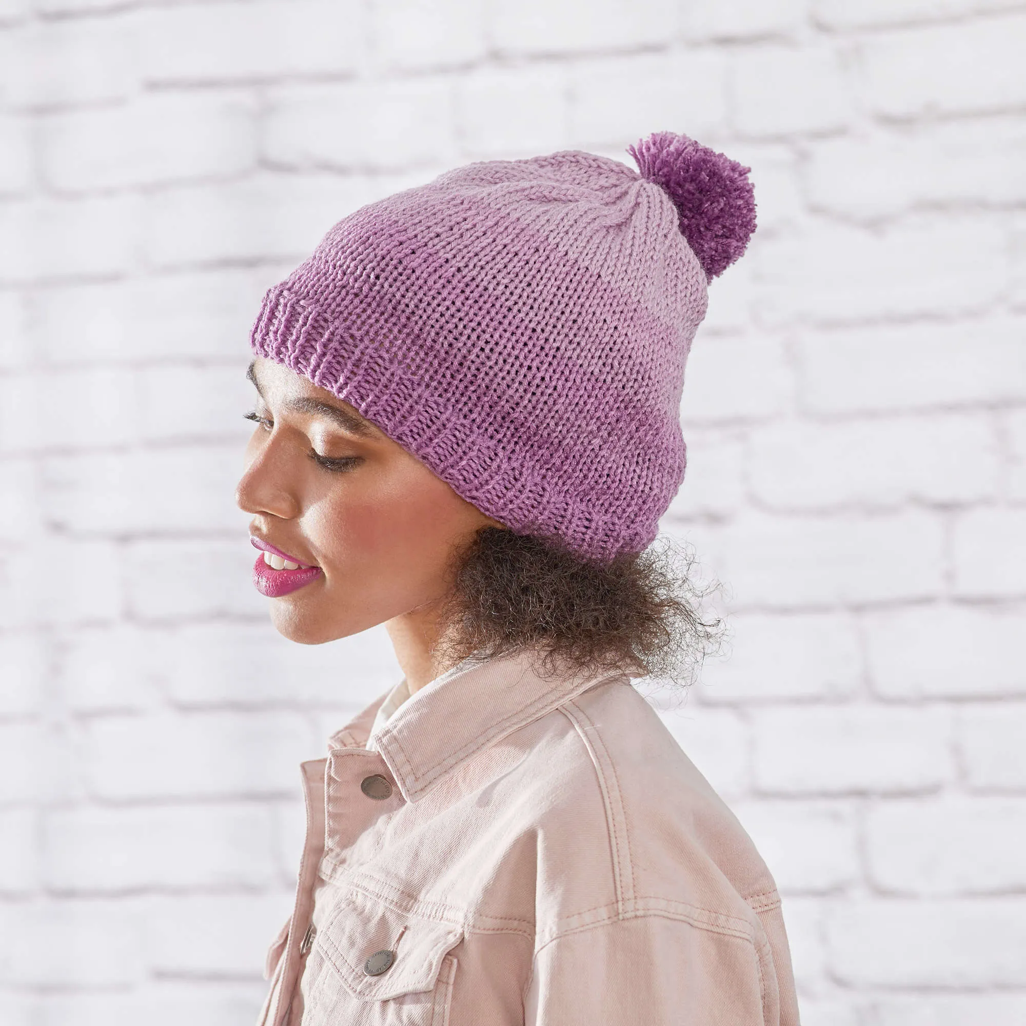 Red Heart Knit Ombre Hat