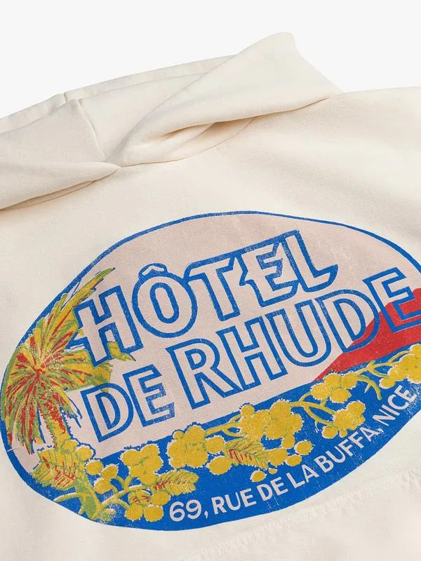 Rhude Hotel Hoodie Vintage White