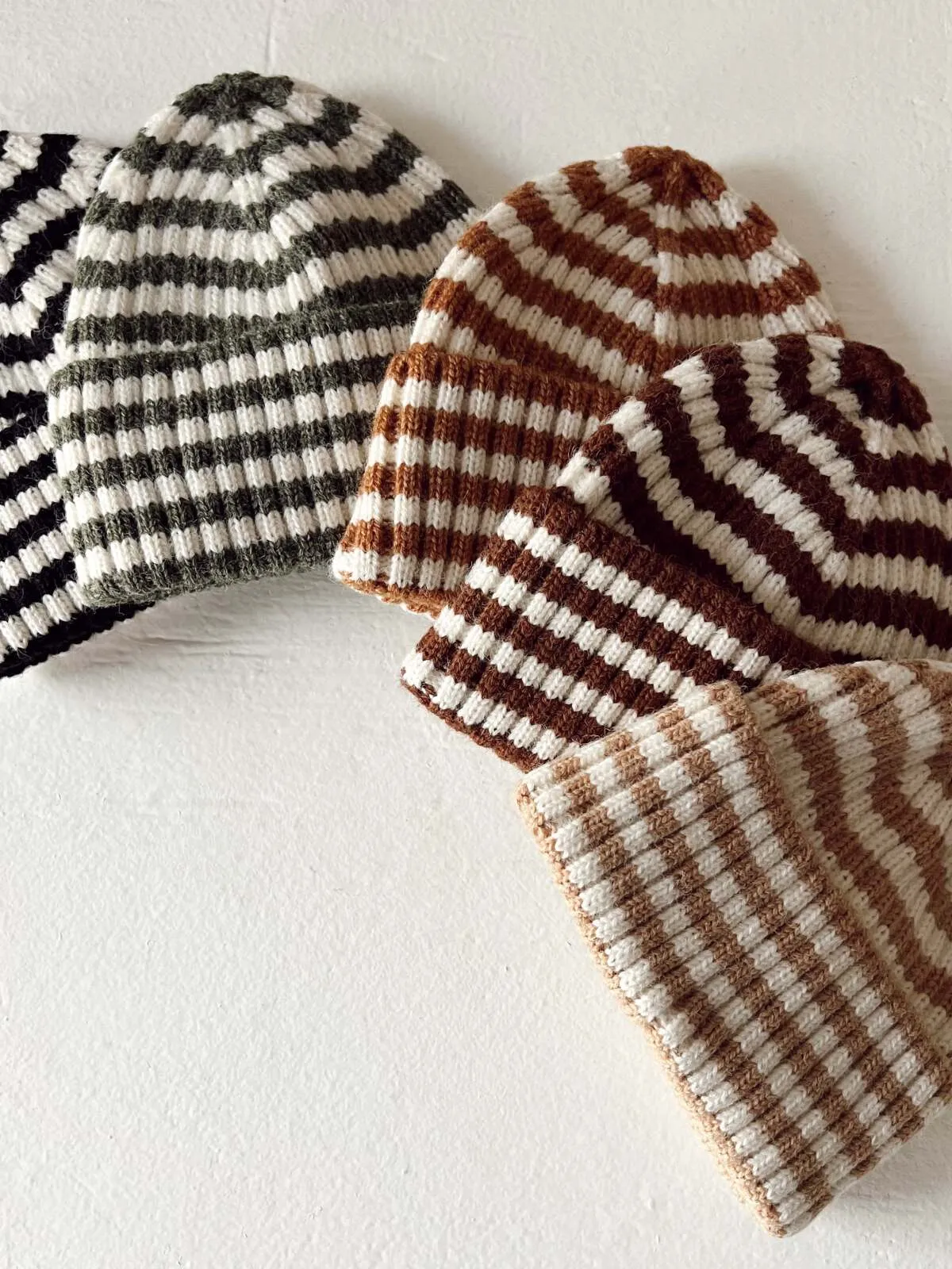 Rib Knit Hat, Saddle Stripe