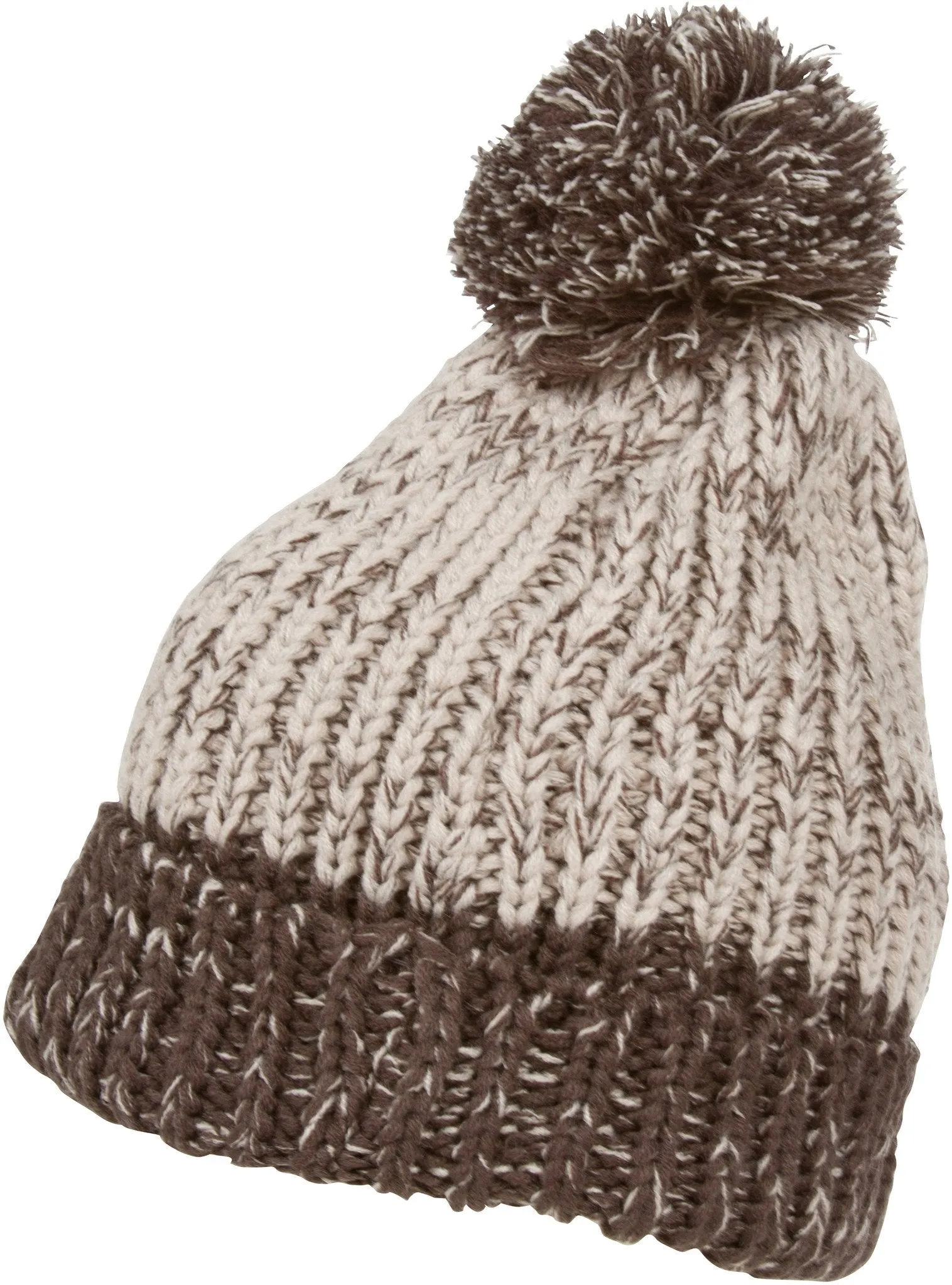 Sakkas Two Tone Thick Knit Pom Pom Beanie