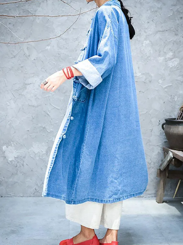 Slouch Pocket Denim Coat