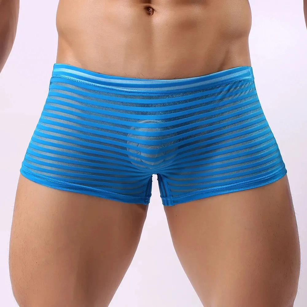 Striped See-Through Seamless Boxer