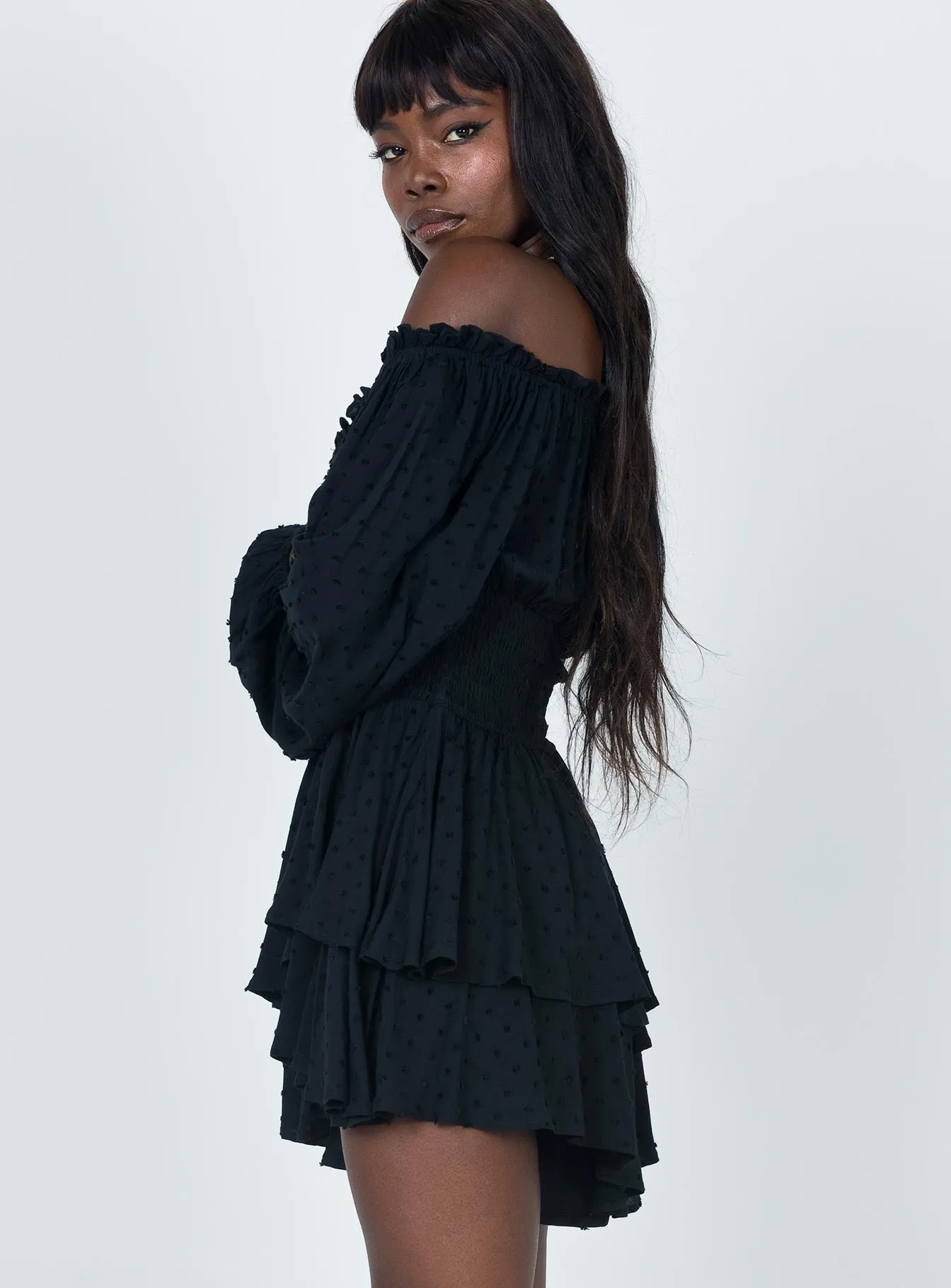 The Love Galore Long Sleeve Romper Black