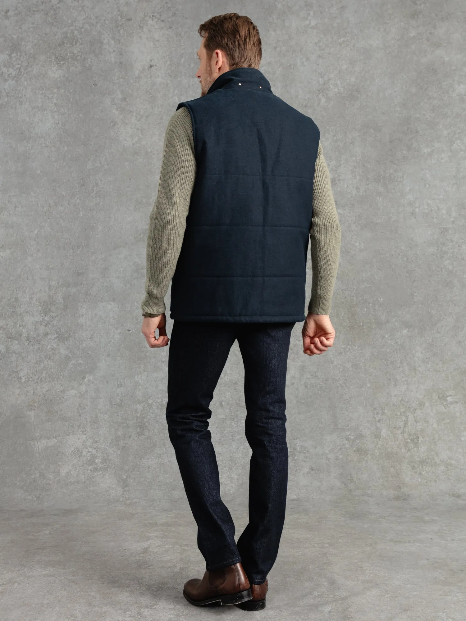 The Panama Wadded Gilet - Ink