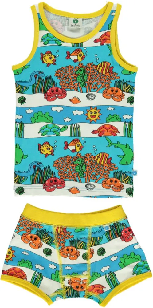 Underwear with underwater landscape