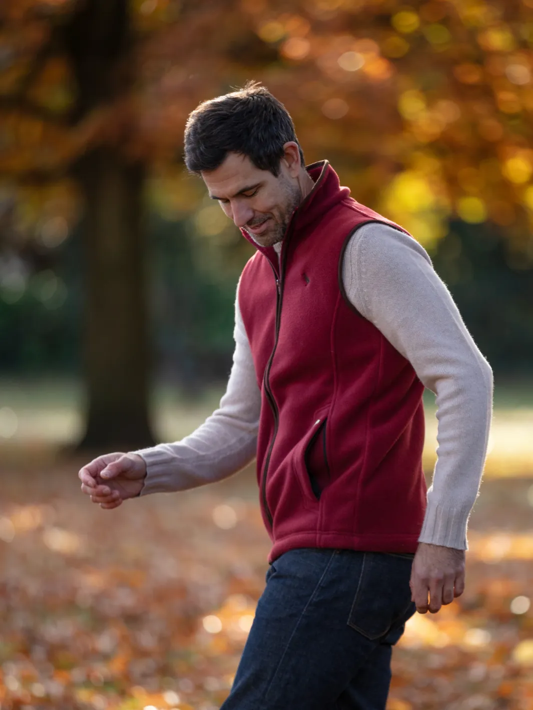 Unisex Fleece Gilet - Burgundy