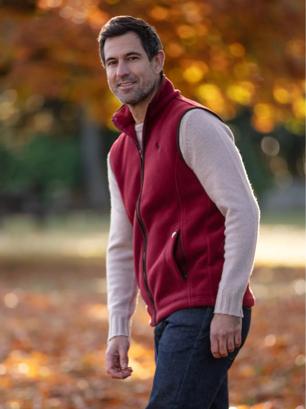 Unisex Fleece Gilet - Burgundy