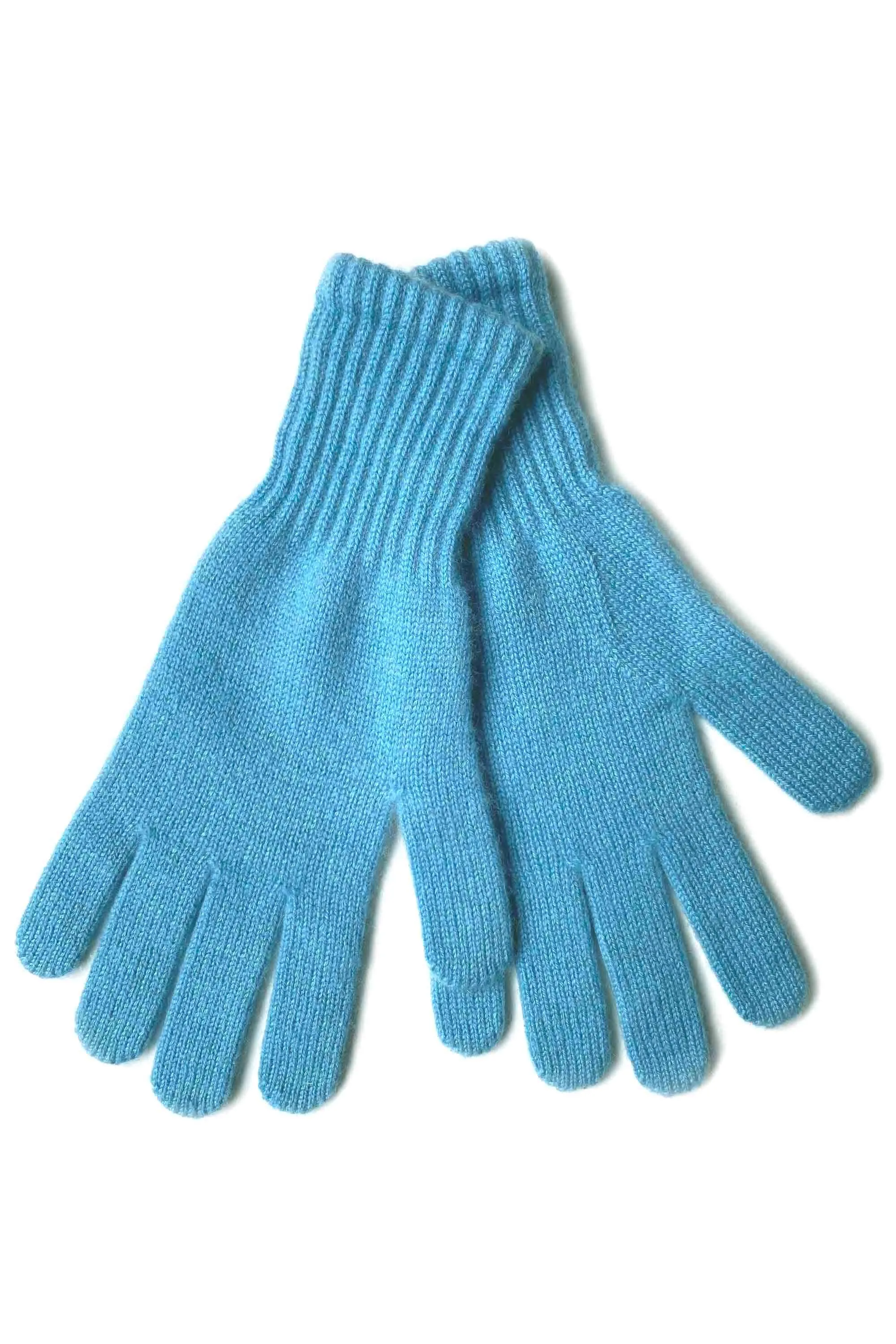 Womens cashmere gloves in sky blue