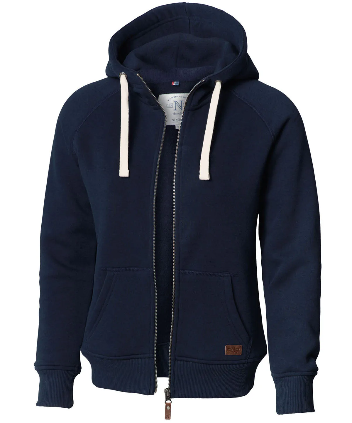 Women's Nimbus Williamsburg Heavyweight 310gsm Full Zip Organic Cotton Hoody {NB55F}