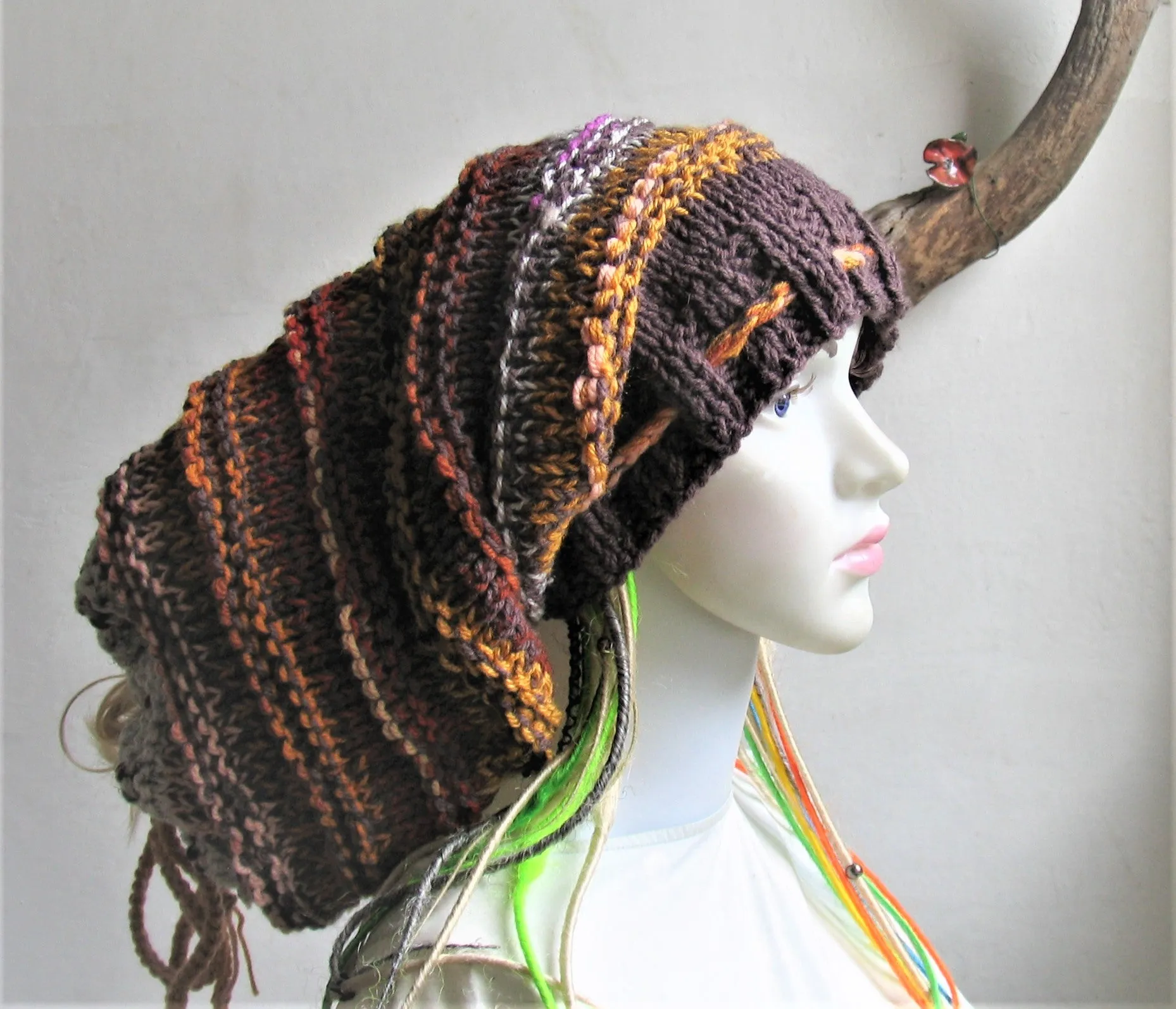 XXL Dreads Long Tube Hat Beanie Dreadlock Sock Oversized Slouchy Unisex Winter Slouchy Hat Knit Rasta Tam Hippie Boho Headband Dreadstyles  Buggy Hat Dreads reggae Bob Marley Hat