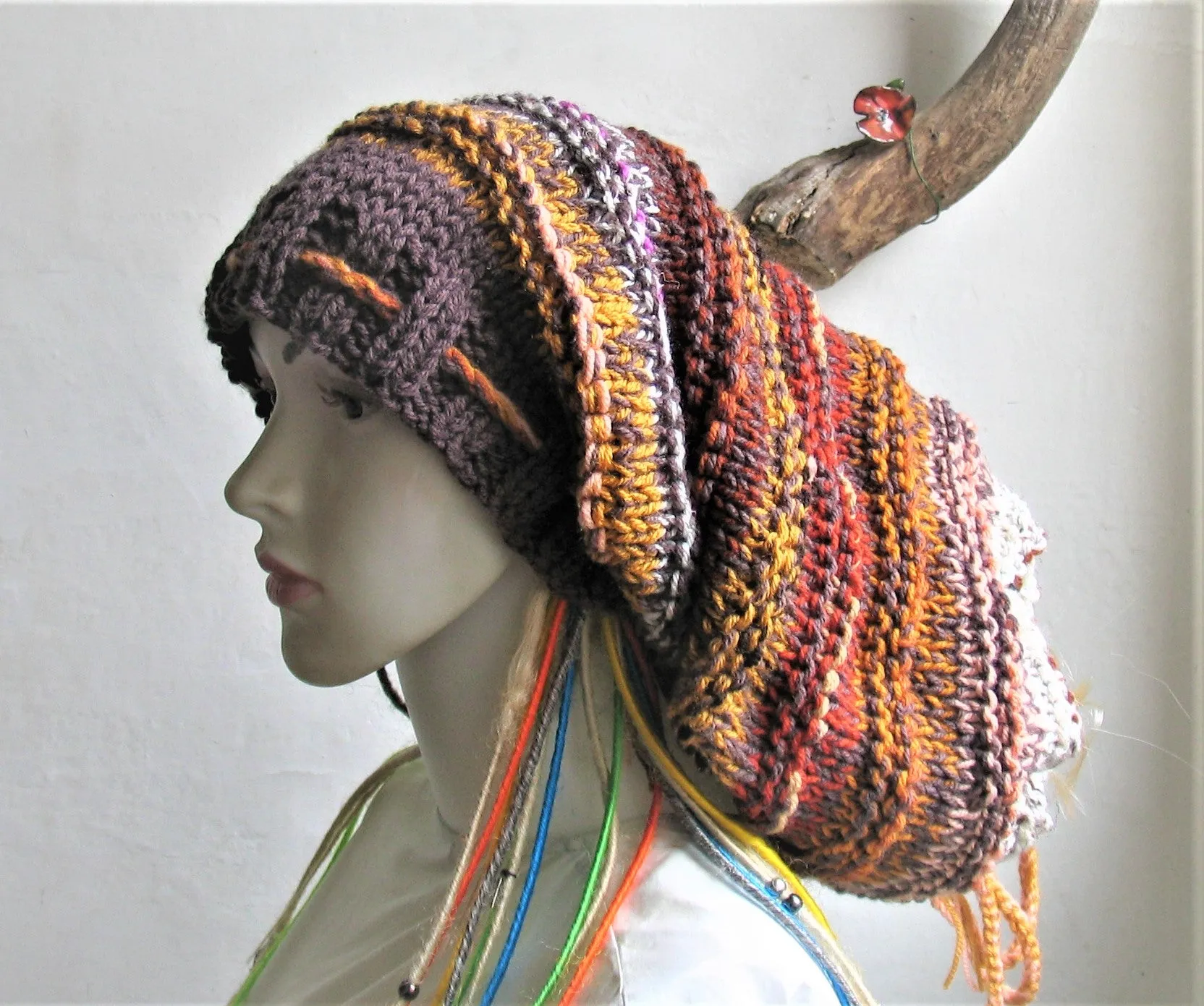 XXL Dreads Long Tube Hat Beanie Dreadlock Sock Oversized Slouchy Unisex Winter Slouchy Hat Knit Rasta Tam Hippie Boho Headband Dreadstyles  Buggy Hat Dreads reggae Bob Marley Hat