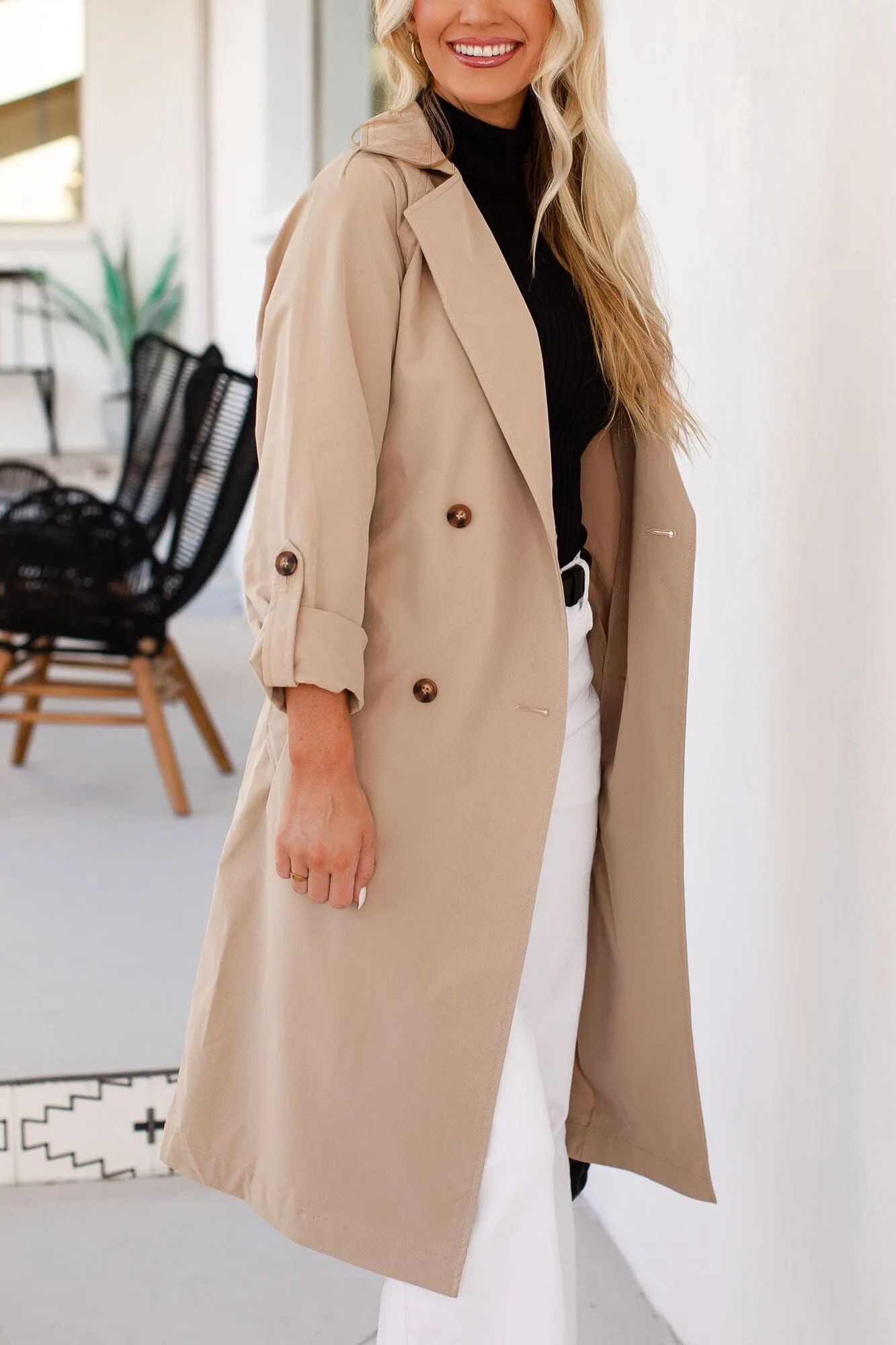 Yvette Khaki Trench Coat